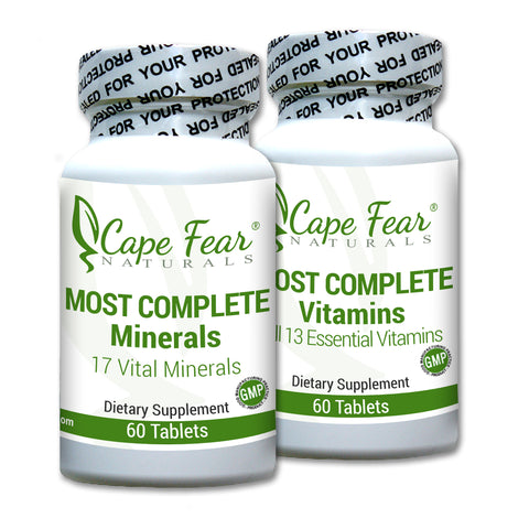 Bottle images of Most Complete Minerals and Most Complete Vitamins Combo