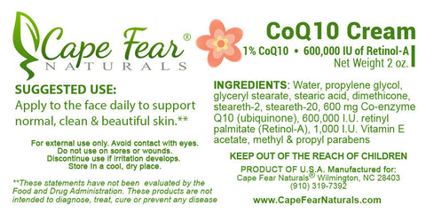 CoQ10 Cream - Cape Fear Naturals, LLC