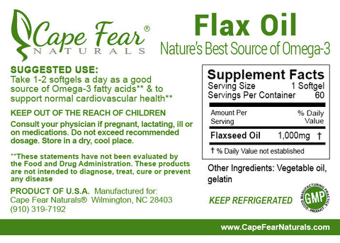 Flax Oil - Cape Fear Naturals, LLC