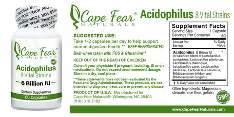 Acidophilus/ Lactobacillus Supplements - Cape Fear Naturals, LLC