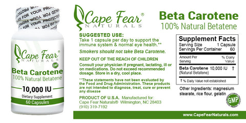 Beta Carotene - Cape Fear Naturals, LLC