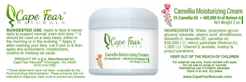 Camellia Moisturizing Cream - Cape Fear Naturals, LLC