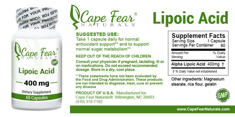 Lipoic Acid - Cape Fear Naturals, LLC