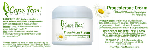 Progesterone Cream - Cape Fear Naturals, LLC