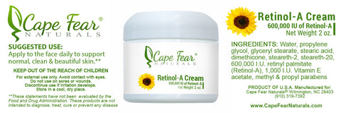 Retinol-A Cream - Cape Fear Naturals, LLC