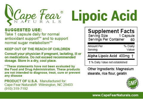 Lipoic Acid - Cape Fear Naturals, LLC
