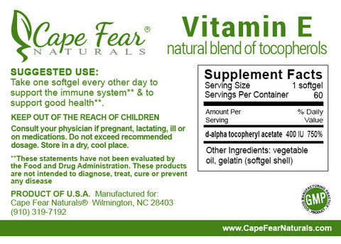 Vitamin E - Cape Fear Naturals, LLC