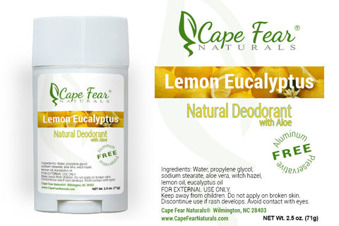 Natural Deodorant – Lemon Eucalyptus - Cape Fear Naturals, LLC