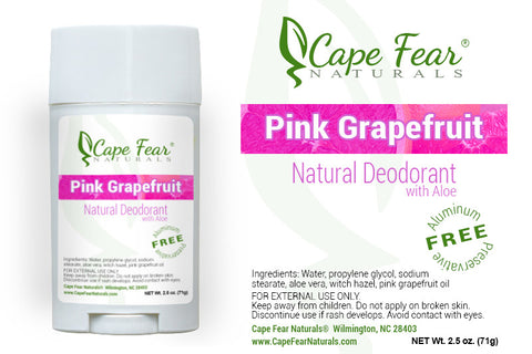 Natural Deodorant - Pink Grapefruit - Cape Fear Naturals, LLC