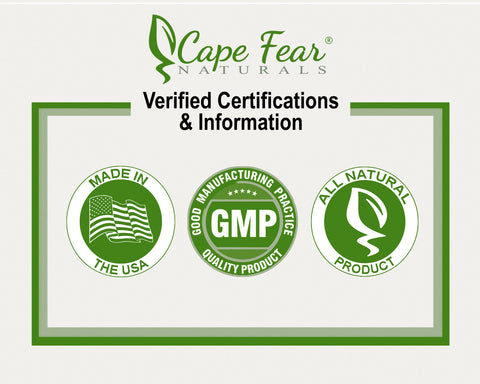 verified certifications and information: made in the usa, gmp good manufacturing practice quality product. all natural product